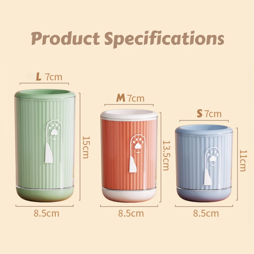 Vaso limpiador de patas portátil para perros y gatos
