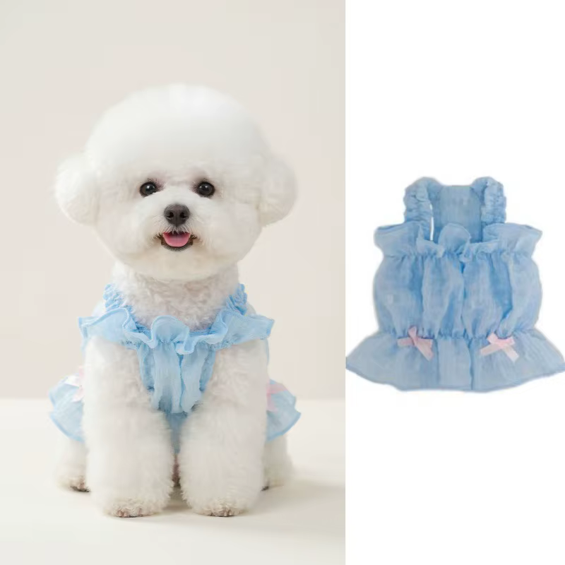 Vestido de verano con lazo para gatos y perros pequeños - imagen 5
