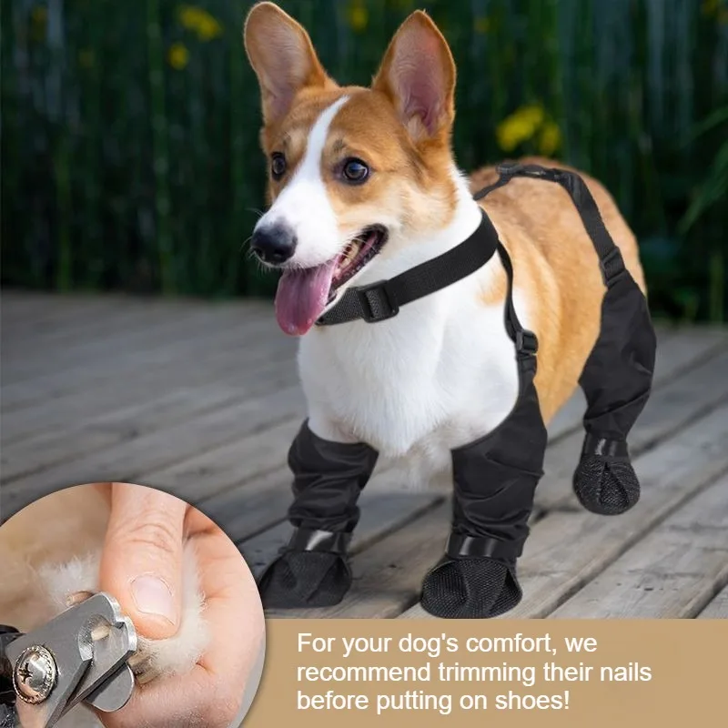 Botas impermeables antideslizantes para perros ajustables de lluvia - imagen 4