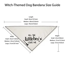 Pañuelo triangular Halloween para perros y gatos – Estampado bruja y escoba