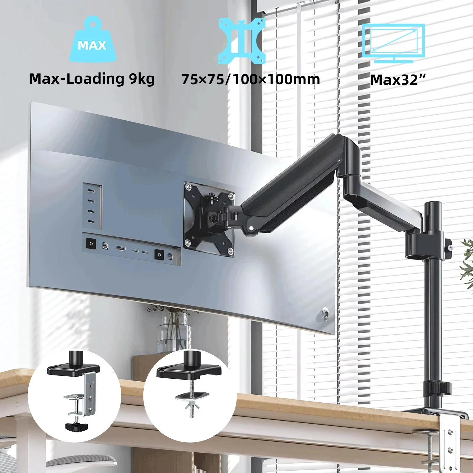 Instalación del soporte mediante sujeción de mesa