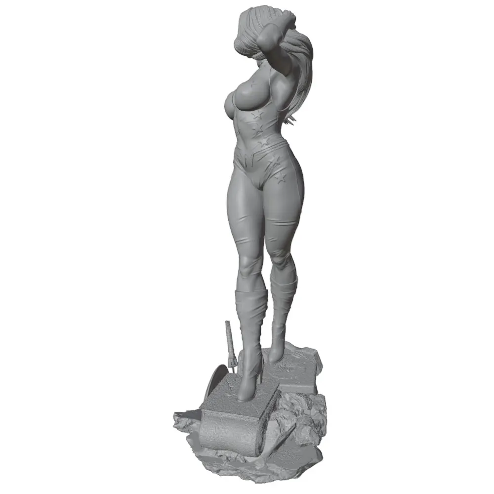 Figura de resina para pintar 1/24 – Modelo de personaje en gris 75mm sin pintar - imagen 4
