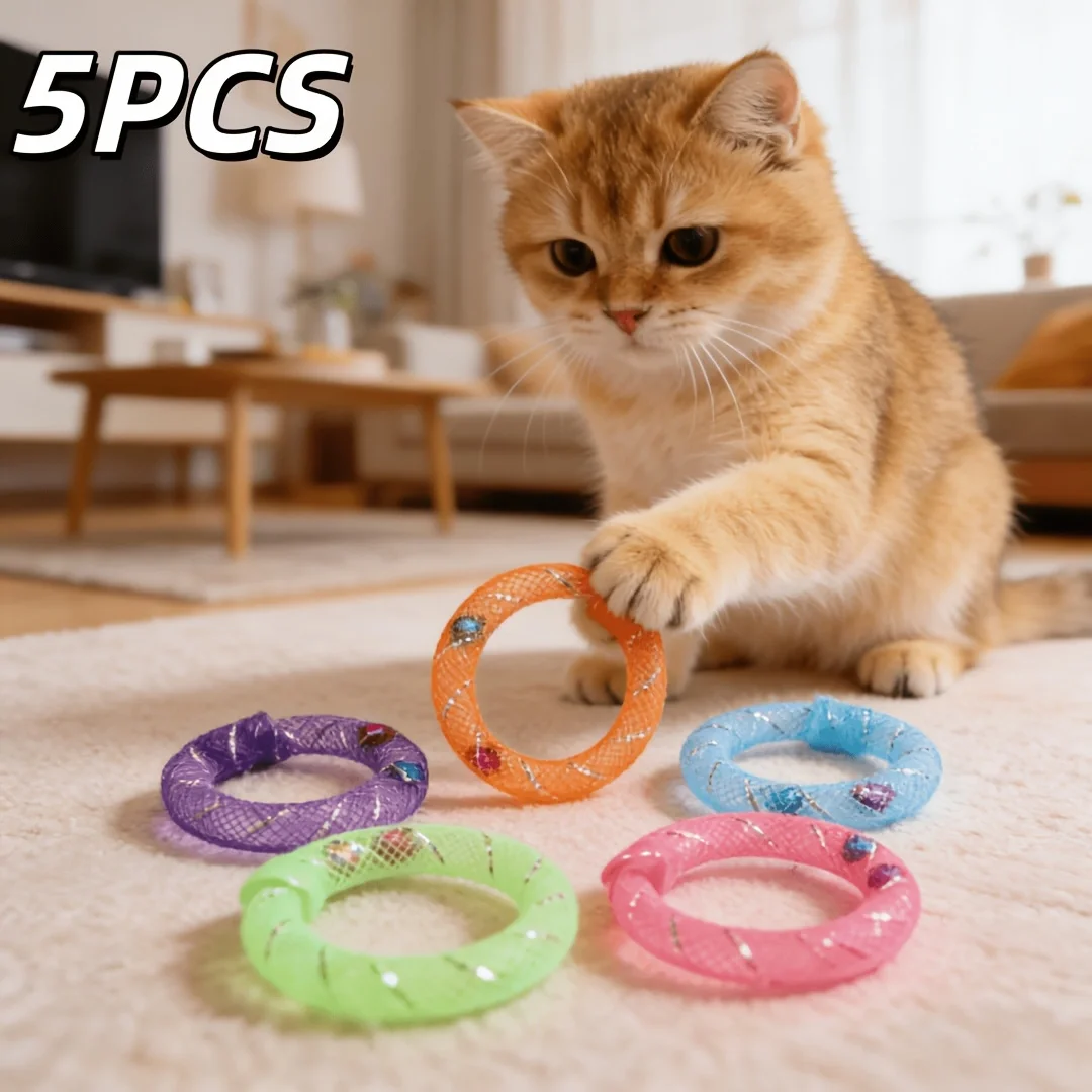 Juguetes de malla suave para gatos: donuts con campana sonora - imagen 2