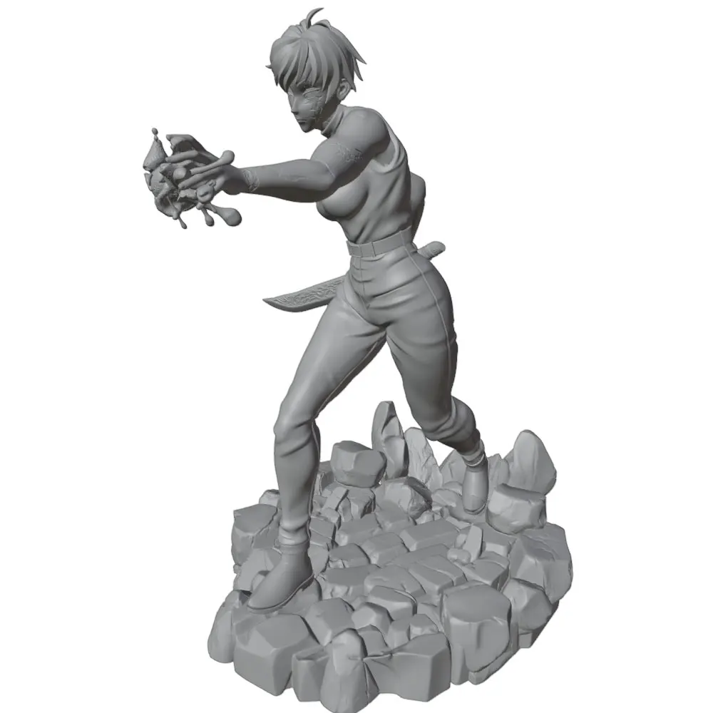 Figura de personaje anime gris impresa en 3D para decoración - imagen 3