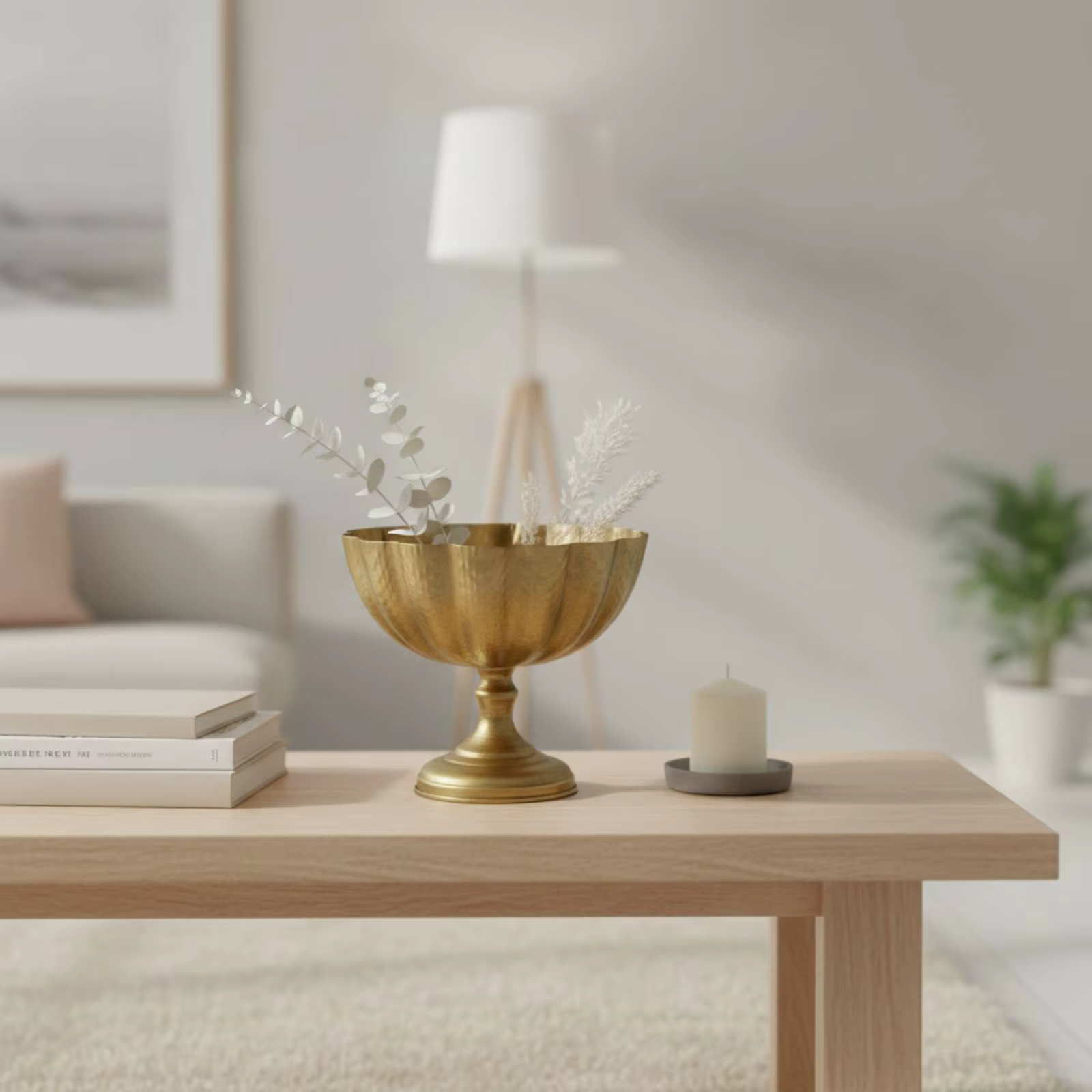 Jarrón Decorativo Dorado – Urna Elegante de Pedestal - imagen 4