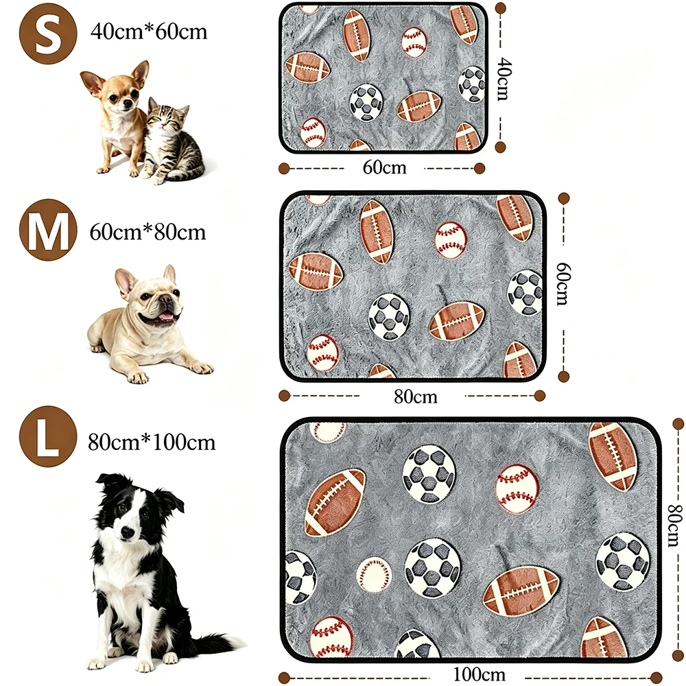 Manta de invierno para mascotas con estampados adorables sobre el sofá