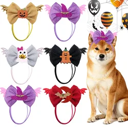 Lazos para perros Halloween con alas de murciélago ajustables