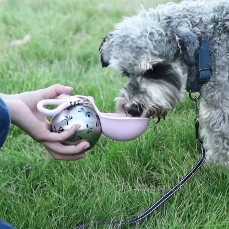 Botella agua portátil acero para perros y gatos, bebedero taza - imagen 2