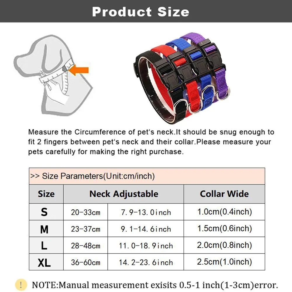 Collar para perro de nailon antipérdida con anilla D y ajuste - imagen 2