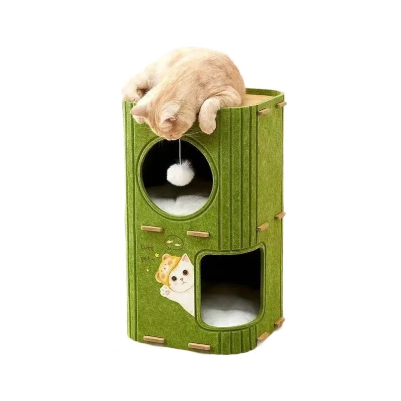 Árbol rascador nido para gatos de varios niveles con agujeros - imagen 2