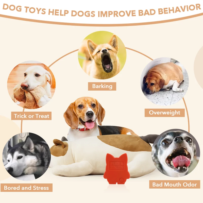 Juguete con sonido de latidos para cachorros, almohada antiestrés