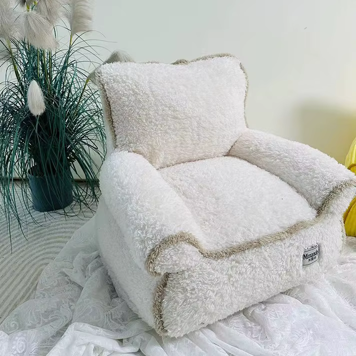 Sofá Cama Teddy para Gatos y Perros Pequeños – Dorsal Acolchado Suave