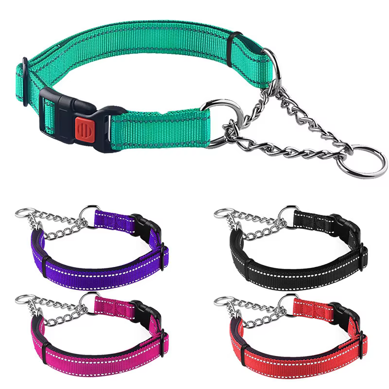 Collar de entrenamiento para perros de acero inoxidable tipo cadena P