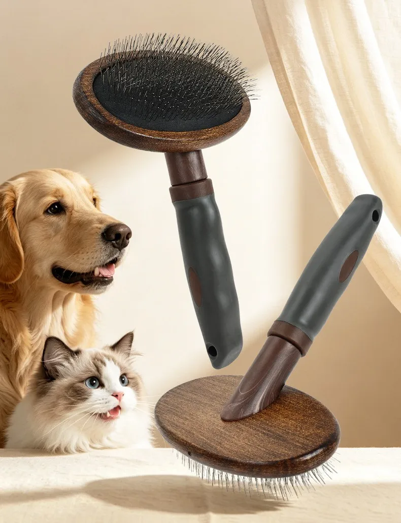 Cepillo de madera con mango cómodo para perros y gatos