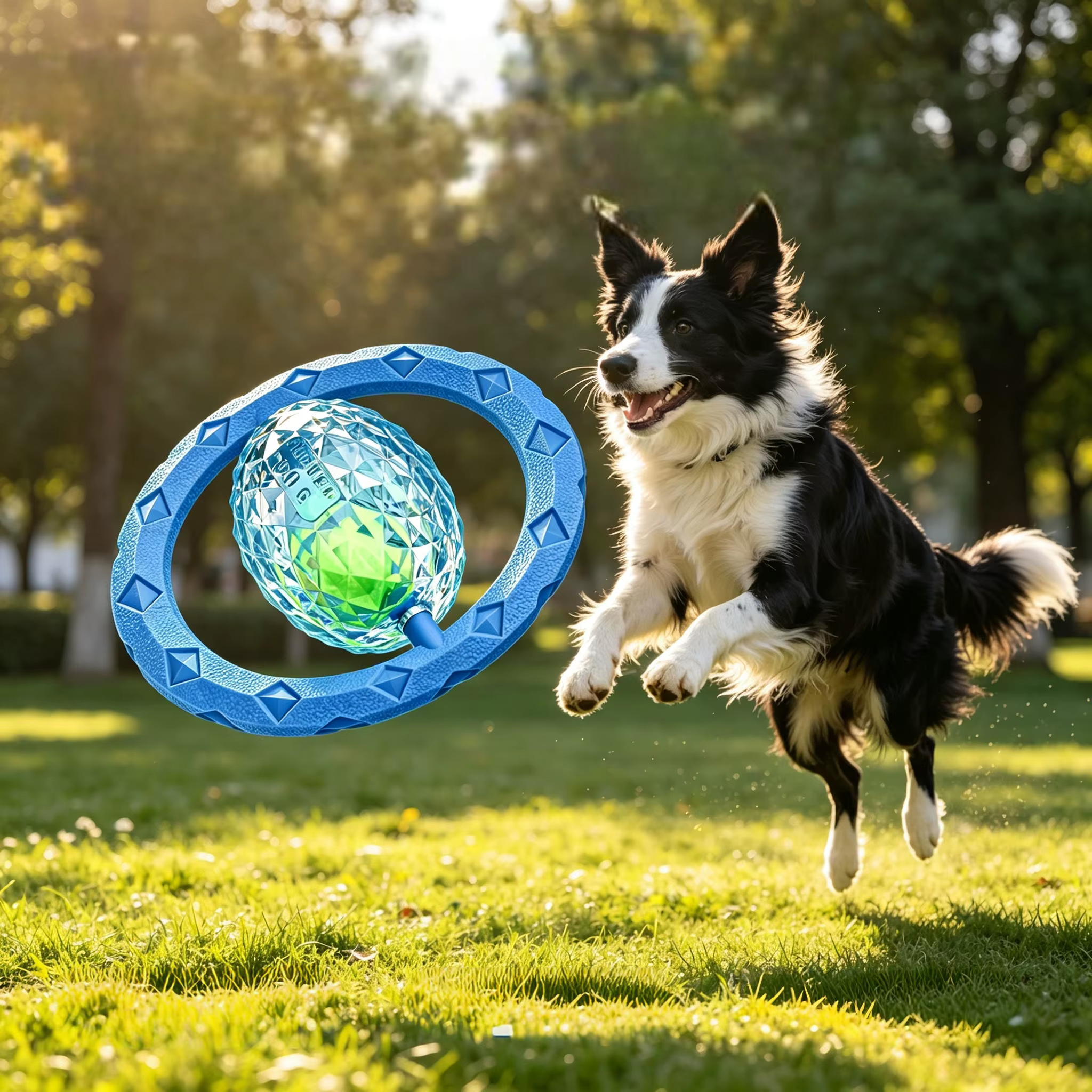 Juguete planeta para perros: mordedor, sonido y tira y afloja - imagen 4