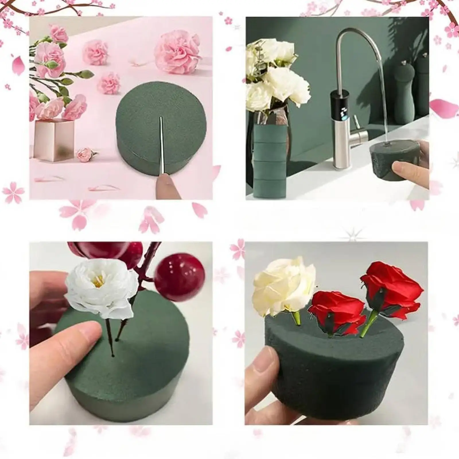 Espuma floral húmeda mini en bloques – Base verde para flores y decoraciones - imagen 3