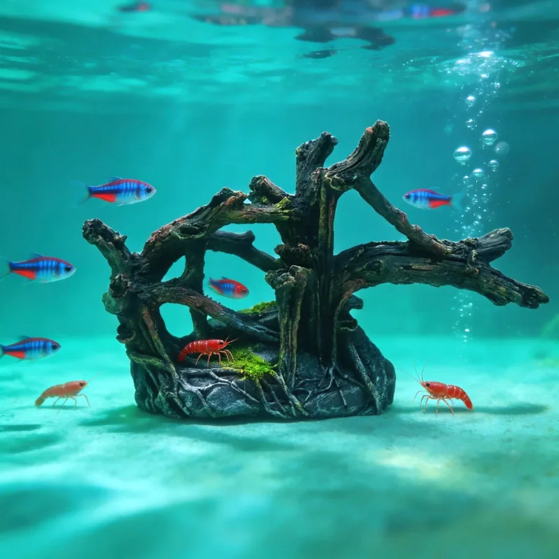 Detalle de orificios de la cueva escondite para peces