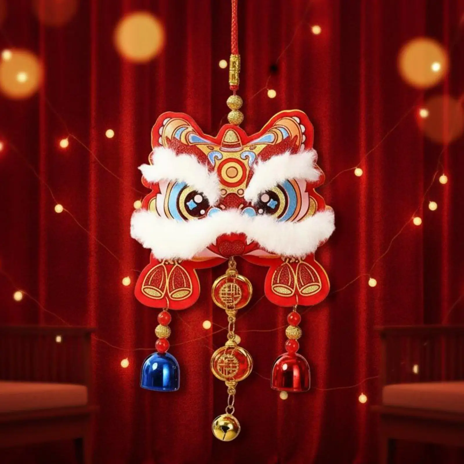 Amuleto de León Chino en Peluche – Colgante Decorativo para Puerta y Espejo - imagen 3