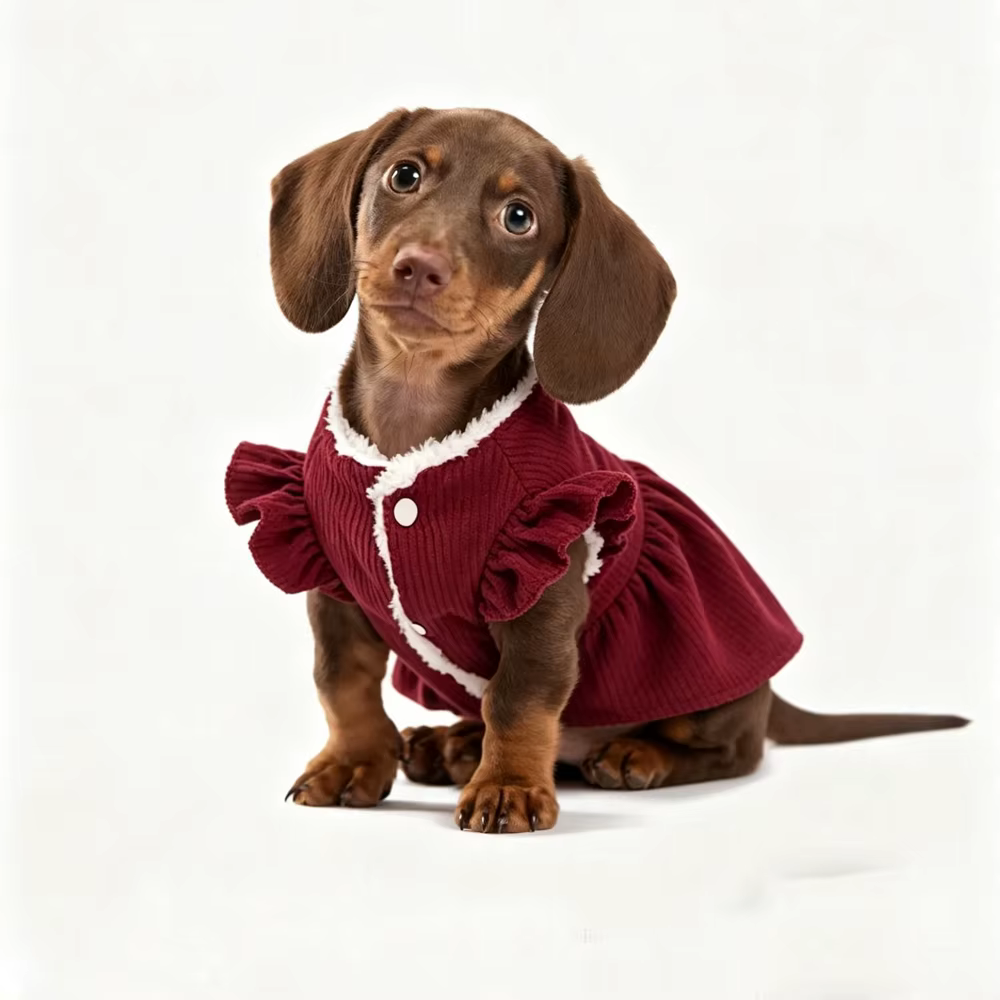 Chaleco pana cálido de invierno para perros salchicha Dachshund