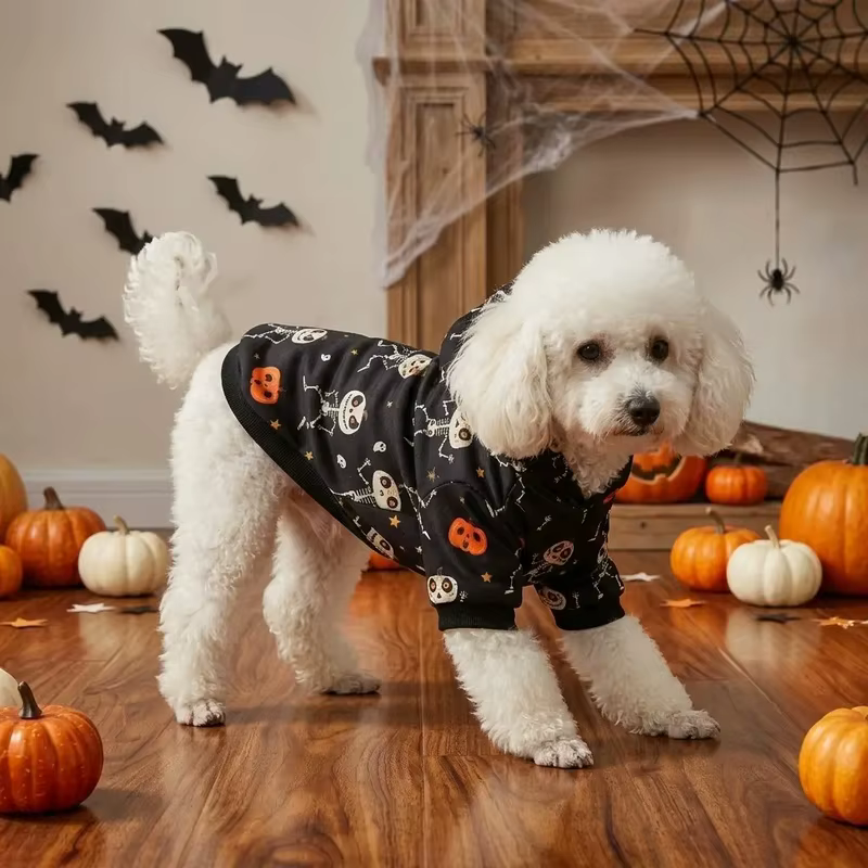 Sudadera Halloween negra con capucha para perros y gatos - imagen 3