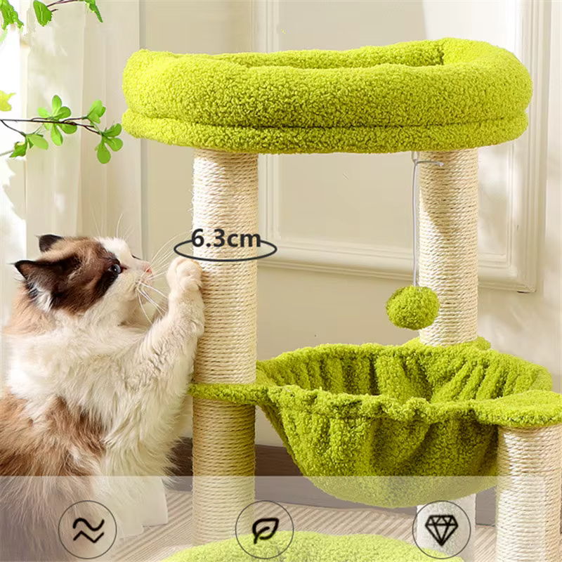 Árbol rascador para gatos de sisal y madera, protege el sofá - imagen 3