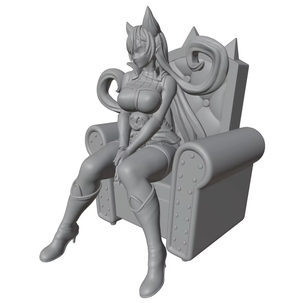 Figura decorativa de anime para gatos y perros, mini 3D gris - imagen 3