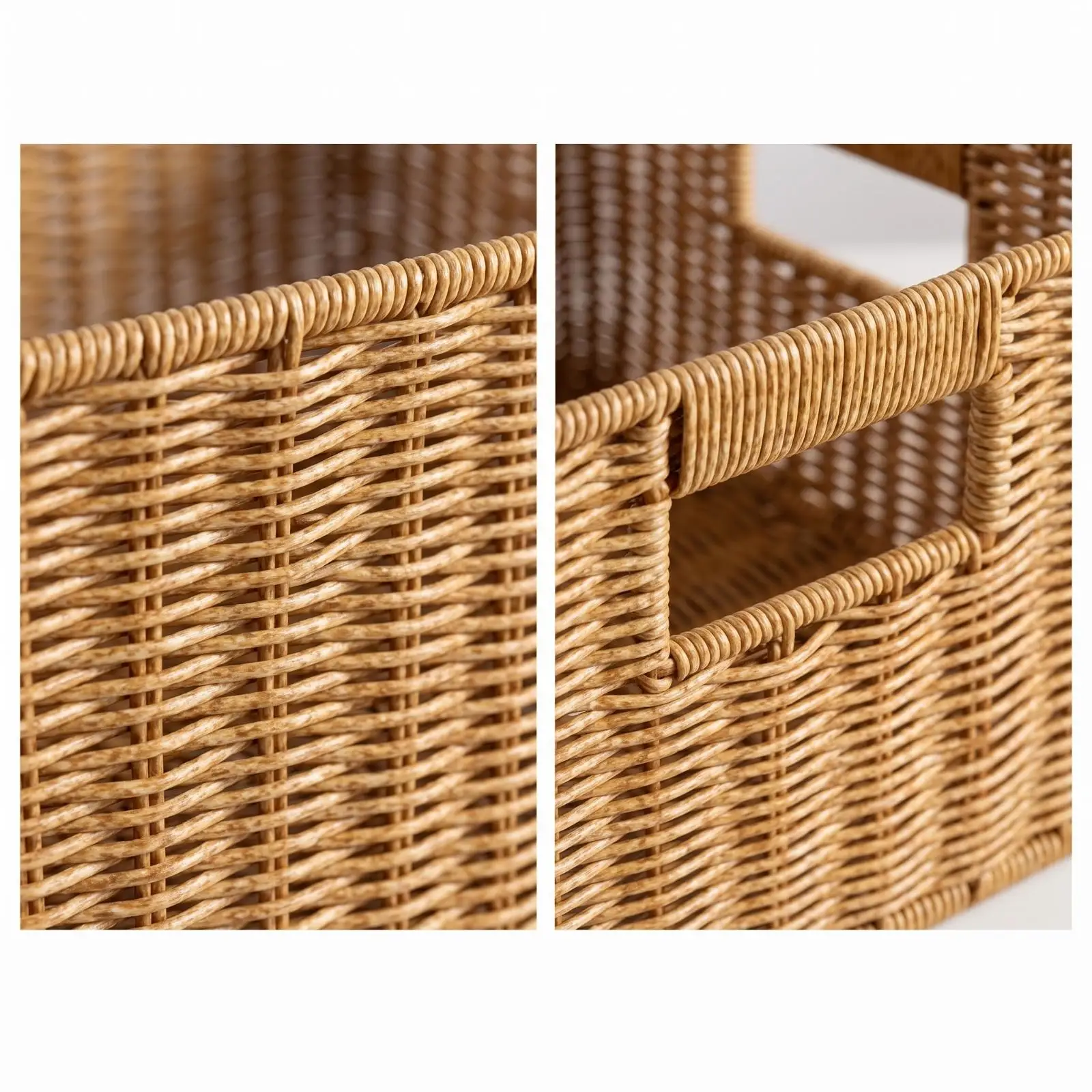 Cesta tejida con asas para organizar accesorios de baño y armario - imagen 4