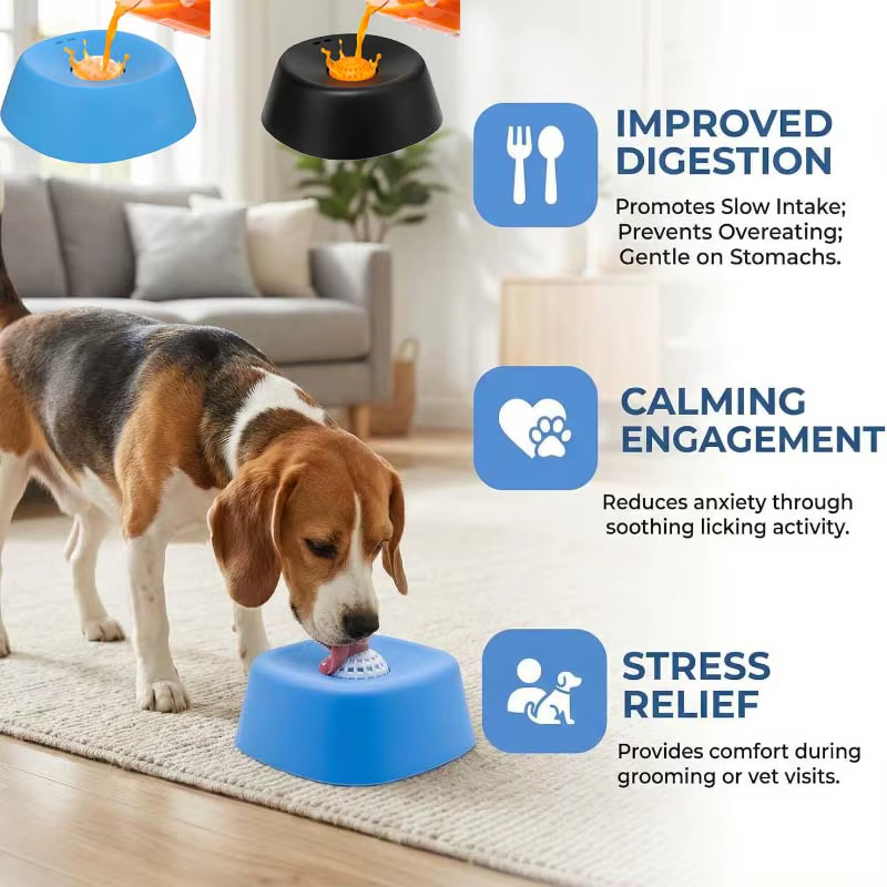 Comedero Lento Hueso para Perros - Plato Lamedor de Caldo y Yogur - imagen 4
