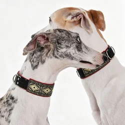 Collar bohemio ajustable para Whippet, diseño étnico robusto