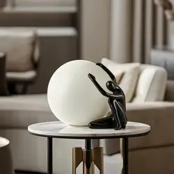 Estatua decorativa minimalista de resina para oficina y recepción
