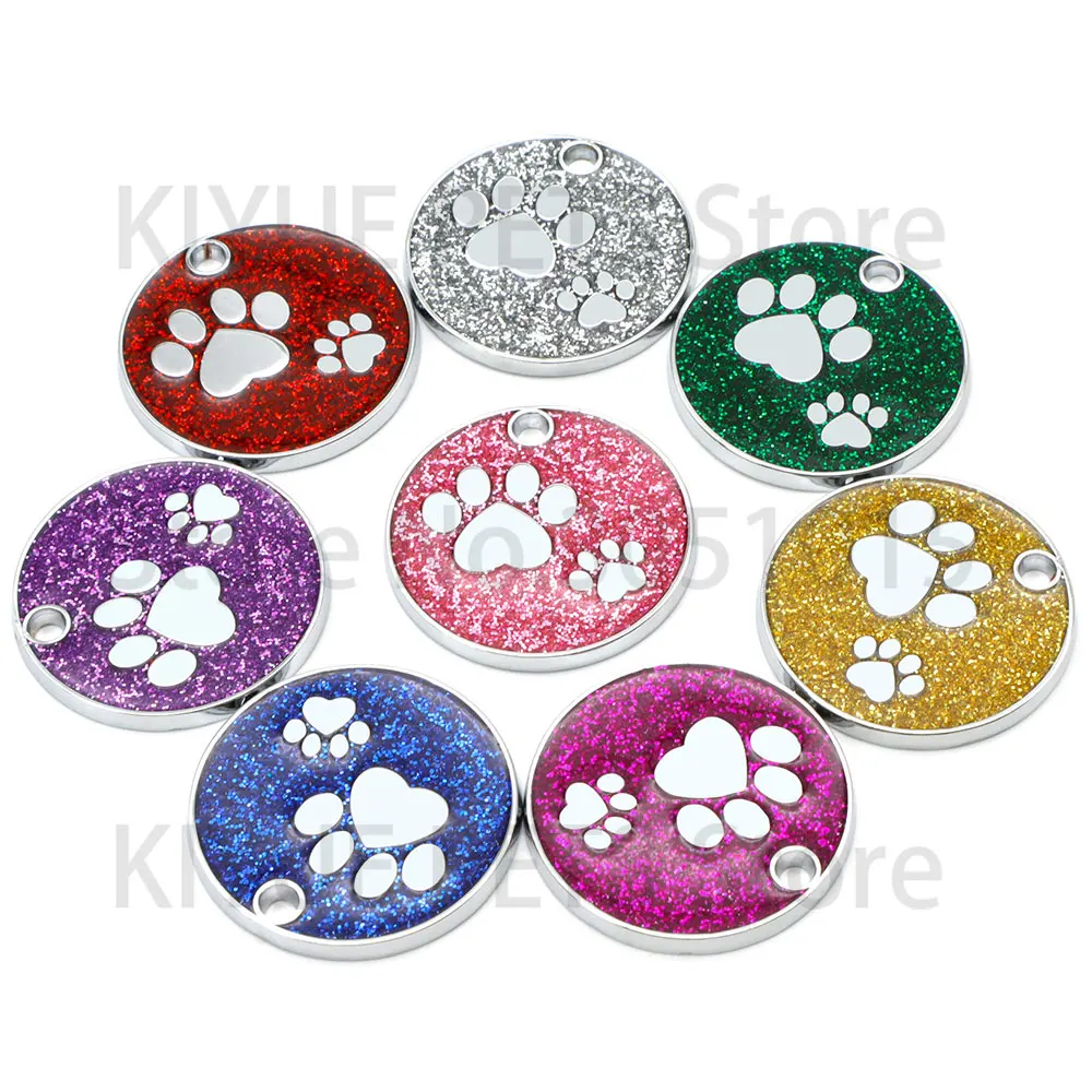Colgantes redondos blancos para collares de perro y gato – Lisos para grabar - imagen 4