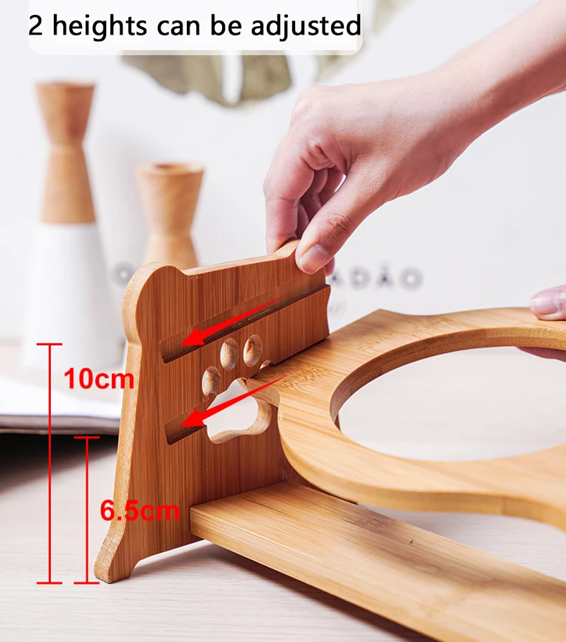 Soporte de bambú con altura modificable