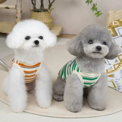 Chaleco de verano a rayas para perros y gatos – Fino con parche