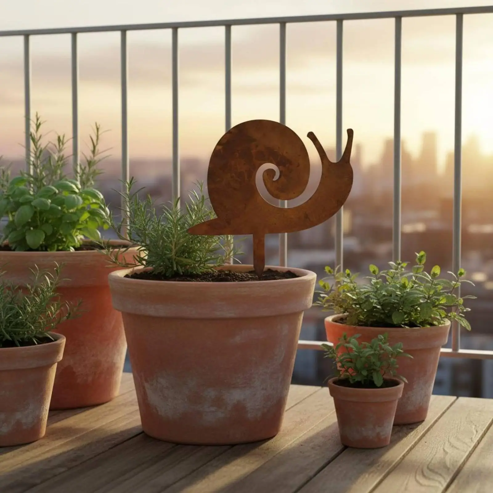 Escultura metálica para jardín – Adorno de hierro oxidado - imagen 2
