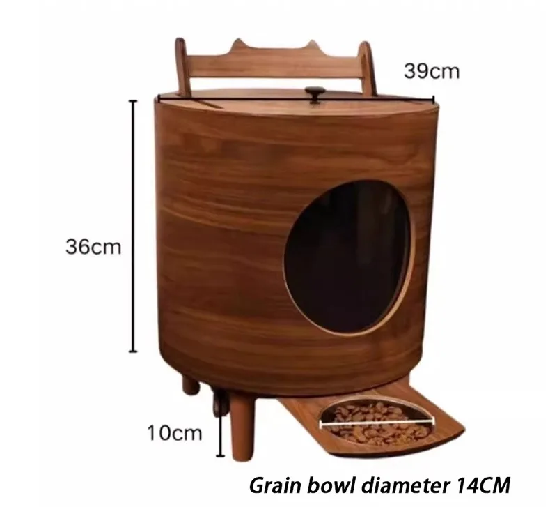 Comedero automático de madera curvada con tazón
