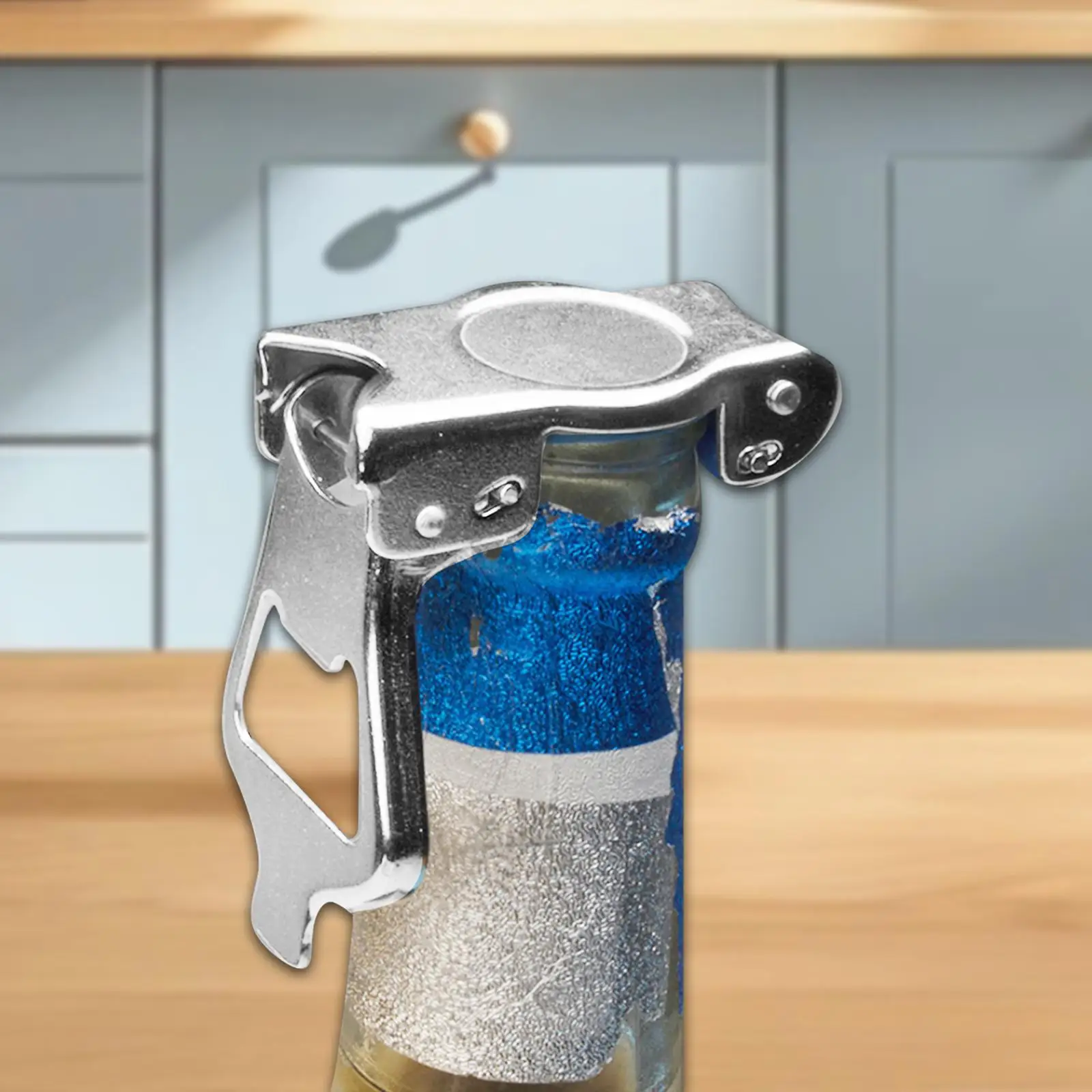 Abridor de botellas de cerveza plano de acero inoxidable plegable