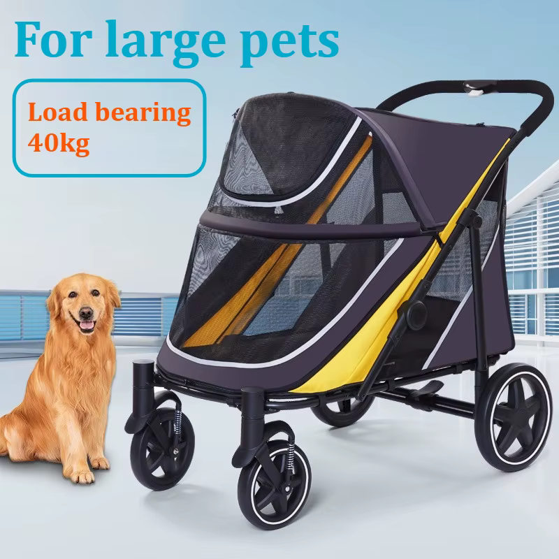 Carrito plegable para perros grandes – Doble puerta y transpirable - imagen 4