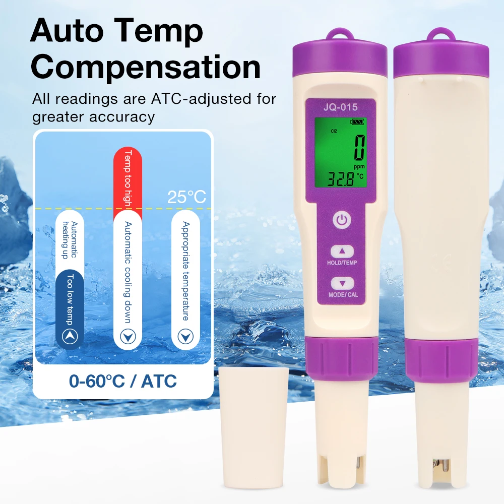 Medidor digital agua para piscinas y spas – Analizador de pH, cloro, TDS y temperatura - imagen 4