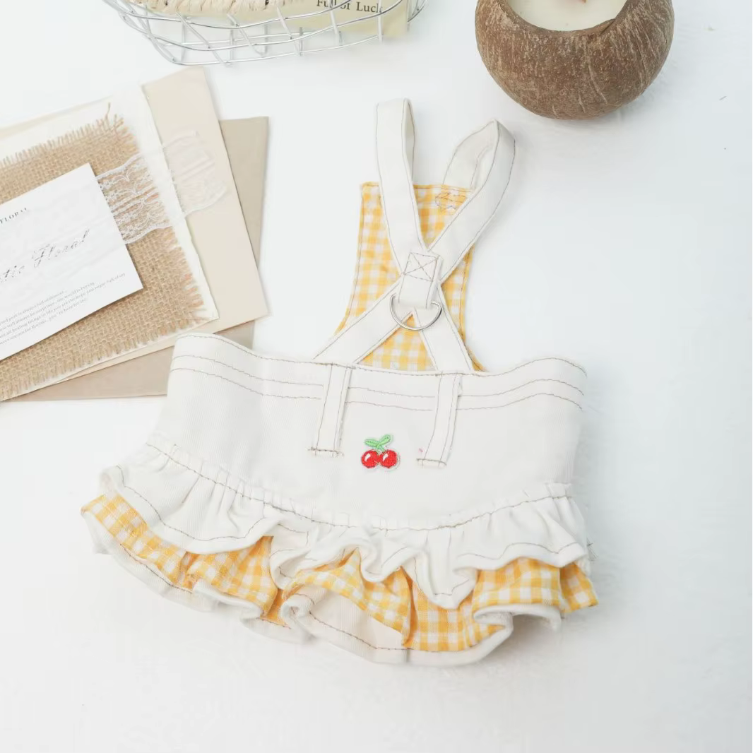 Camiseta vaquera a cuadros para perros pequeños y gatos – Ropa primavera otoño - imagen 5