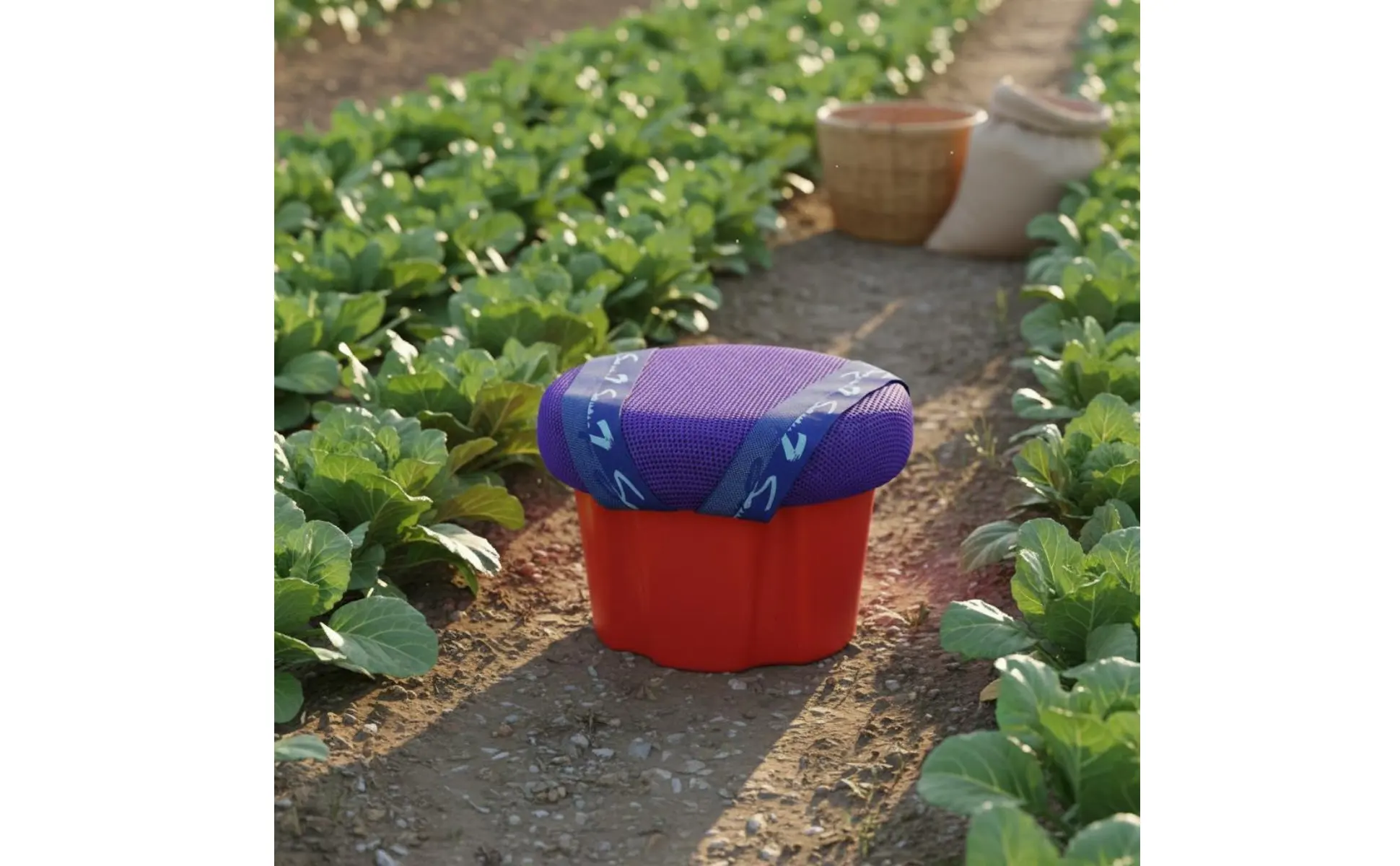Asiento de espuma con correas ajustables para comodidad en jardinería