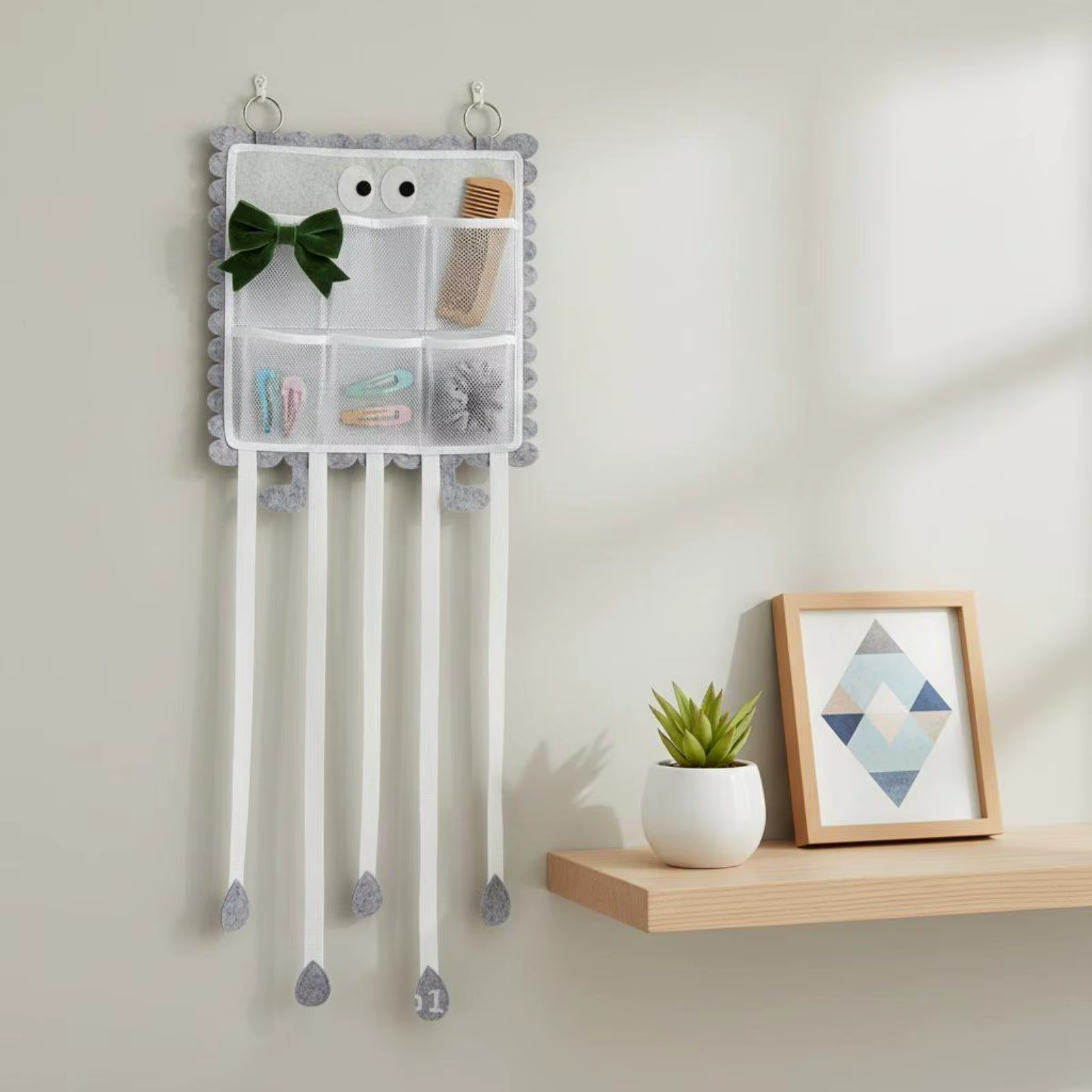 Organizador colgante para accesorios de pelo – Ahorro de espacio con perchas y pinzas - imagen 4