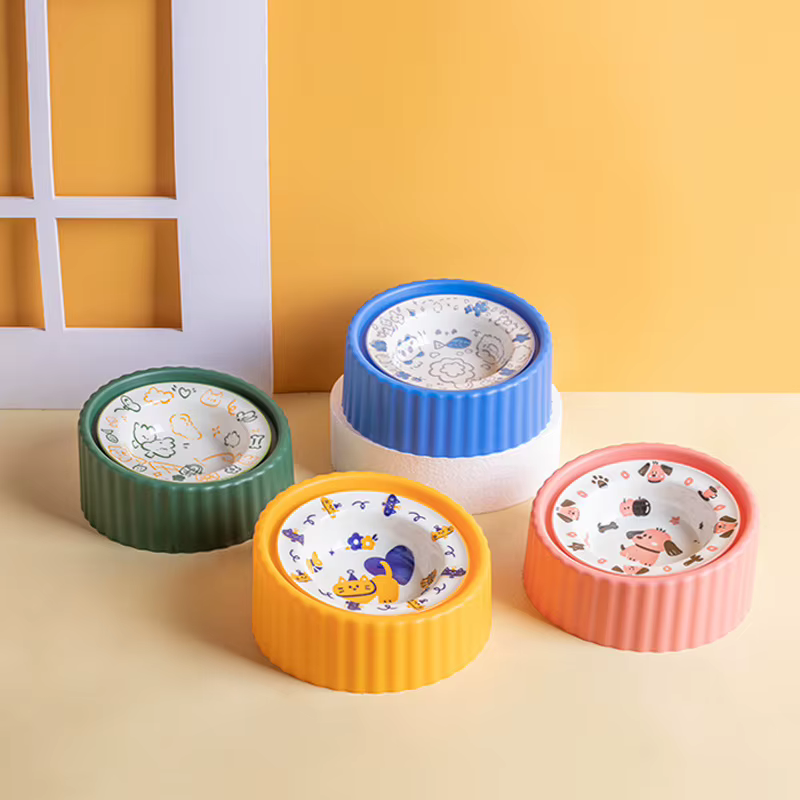 Comedero elevado antiderrames cerámico para perros y gatos - imagen 3
