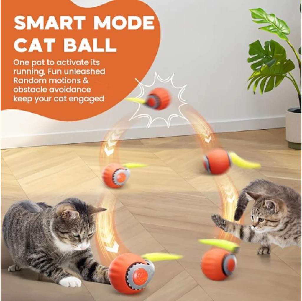 Pelota interactiva automática para gatos y cachorros – Recargable USB - imagen 5
