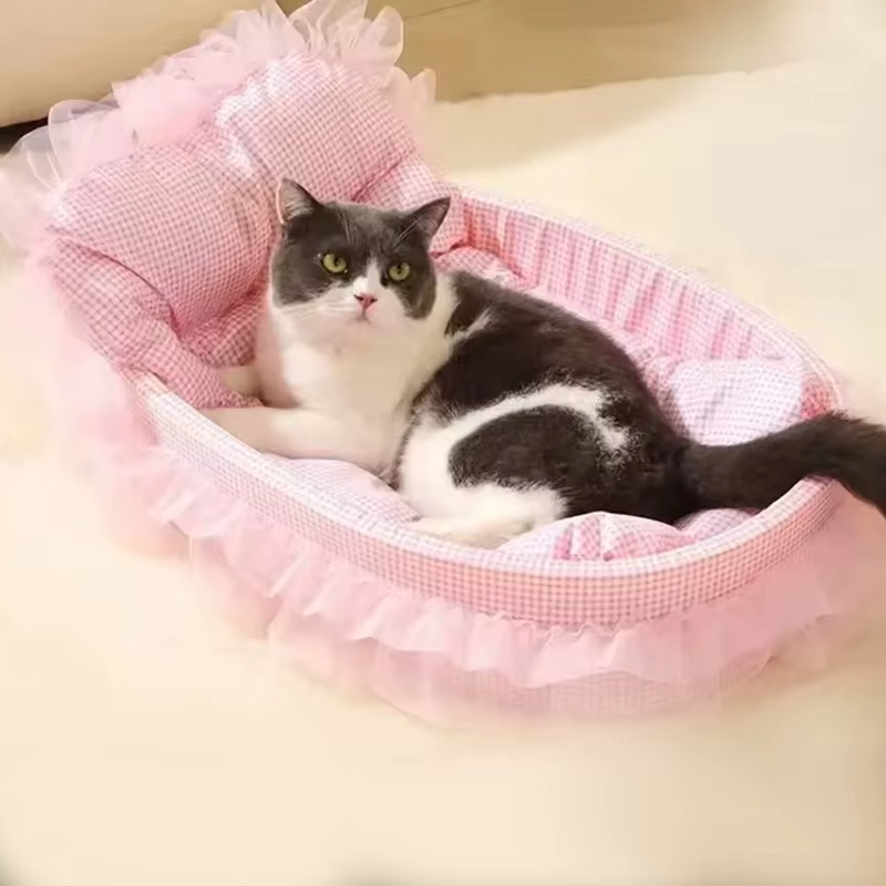 Cama nido suave cálida para gatos y perros mini lavable desmontable - imagen 3