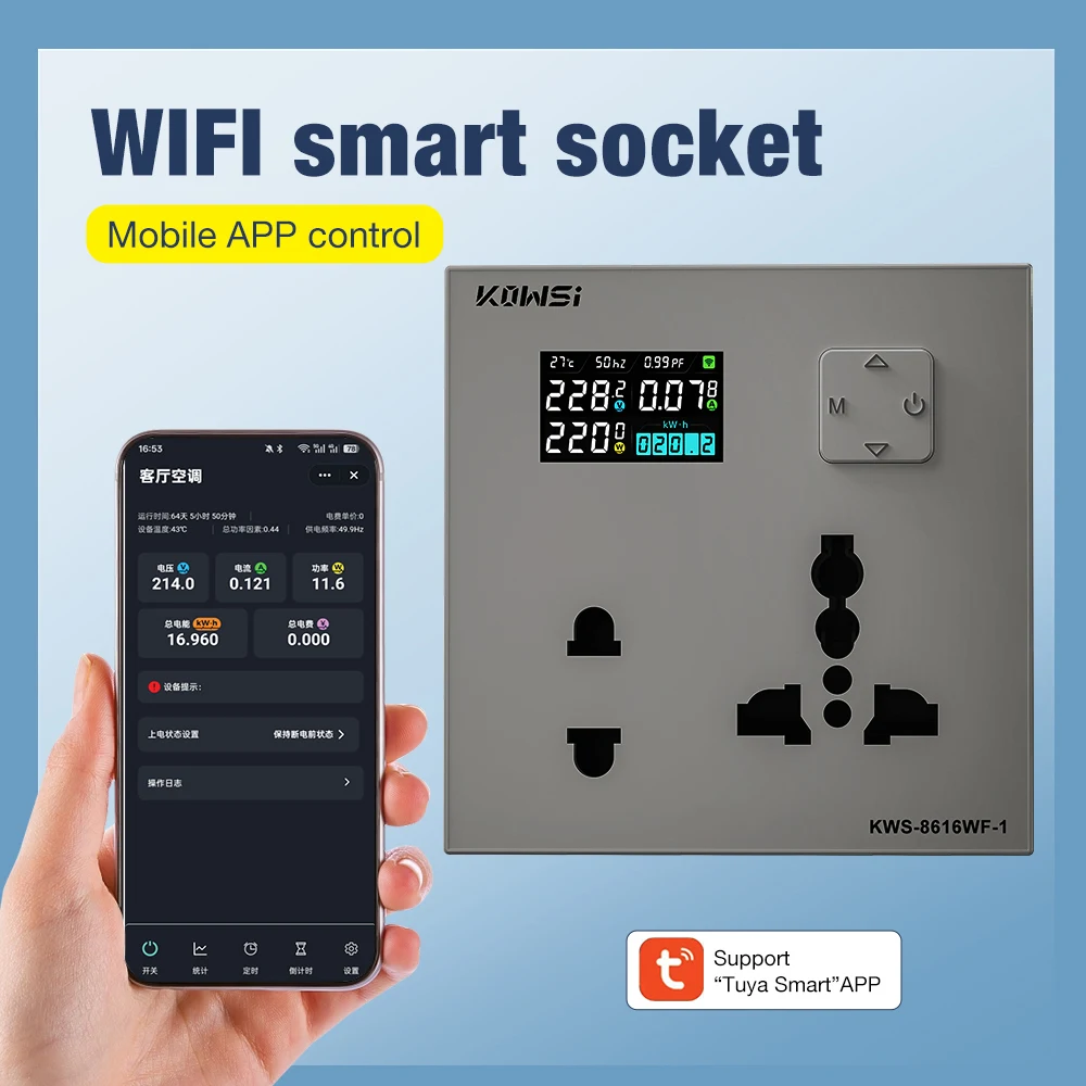 Enchufe Inteligente WiFi con Medidor de Energía – Control Remoto y Bajo Consumo