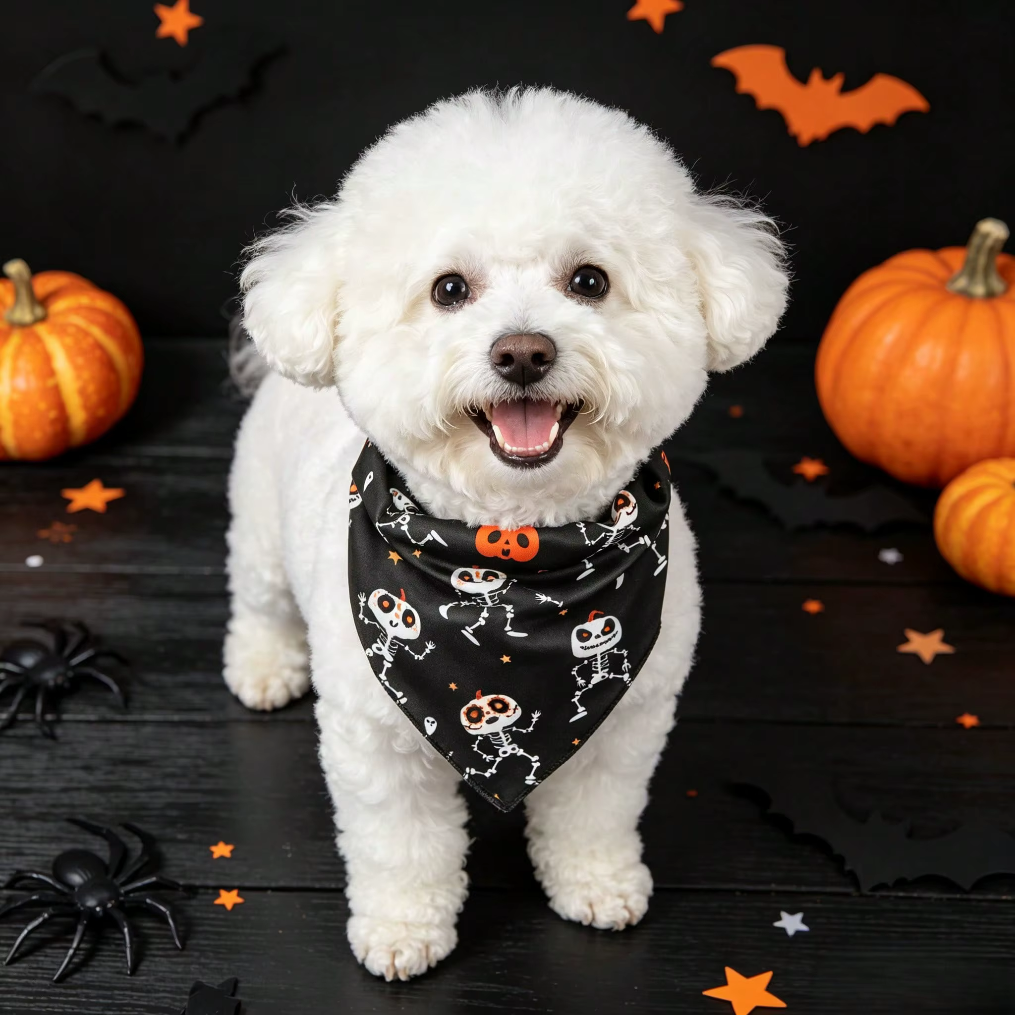4 Pañuelos triangulares Halloween para perros