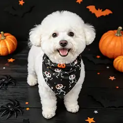 4 Pañuelos triangulares Halloween para perros