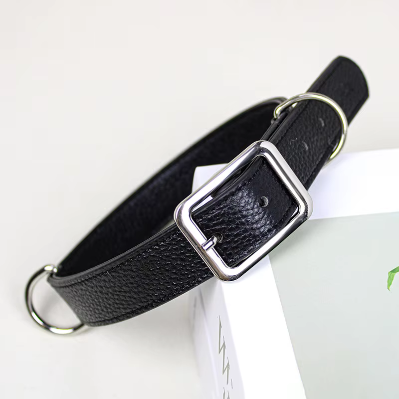 Conjunto de collar y correa de cuero genuino para perro - imagen 3