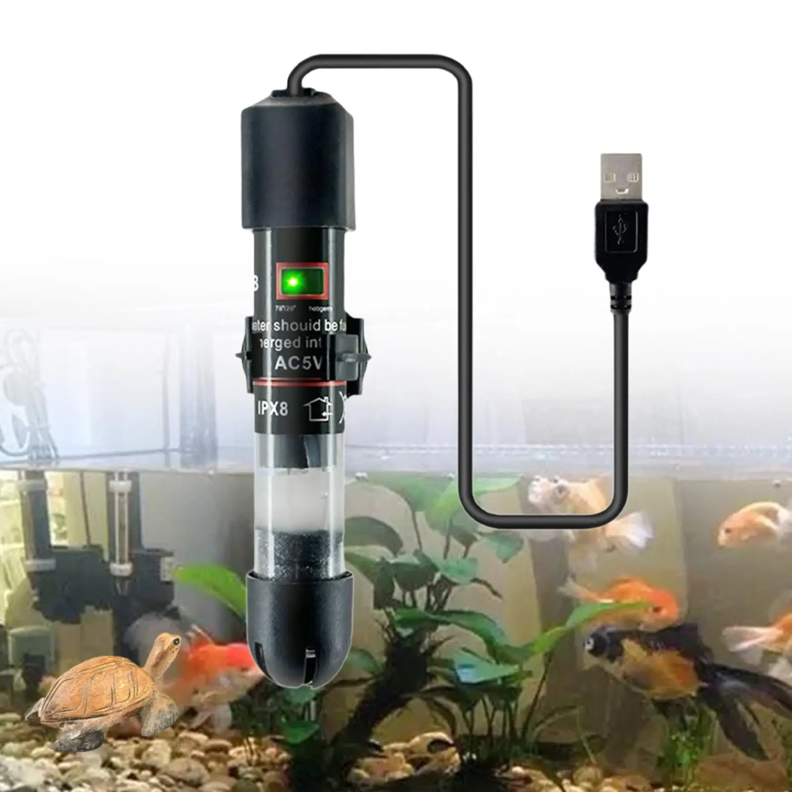 Small Fish Tank Heater USB Winter Keep Warm Intelligent Mini Aquarium Heater