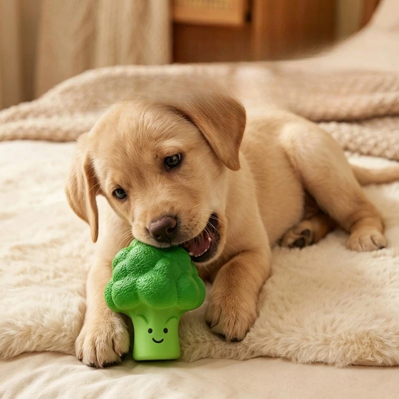 Juguete masticable de látex con sonido para limpieza dental canina - imagen 2